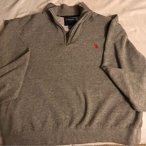 U.S. Polo Assn. Gray Zip-Up Sweater